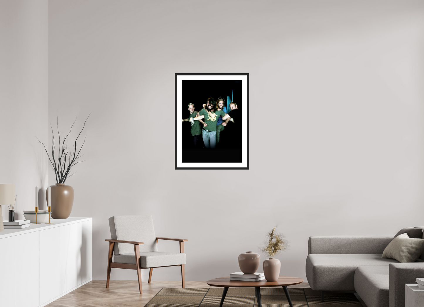 60 x 81,8 cm, Wood Frame with Passe-Partout | Black Matte Dave Grohl - Foo Fighters 02