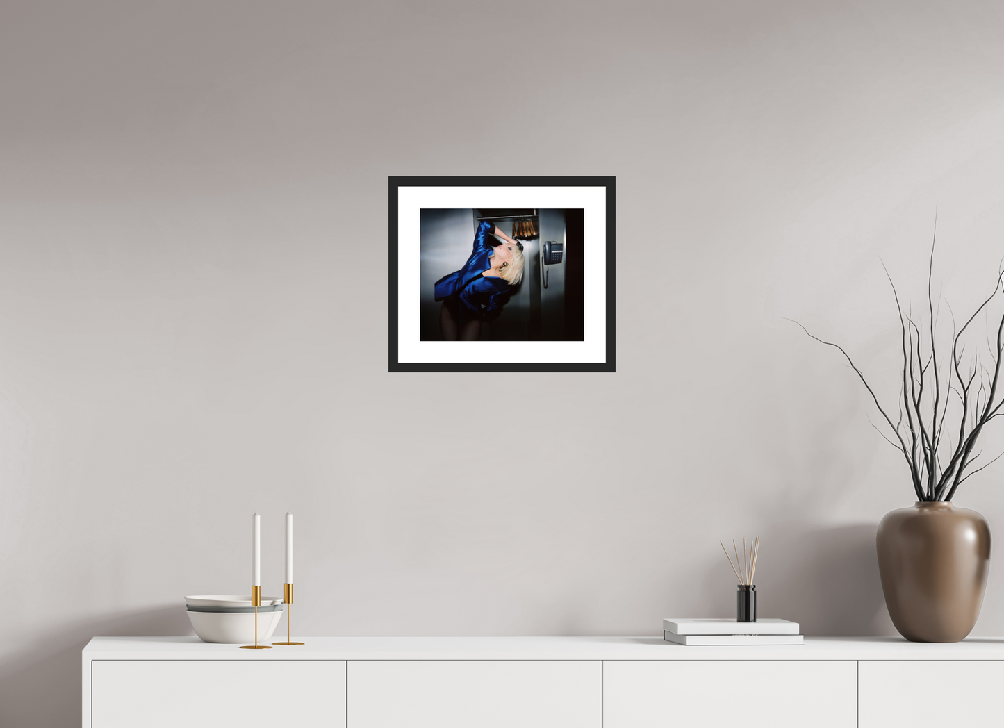 36,8 x 30 cm, Wood Frame with Passe-Partout | Black Matte Lady Gaga 02