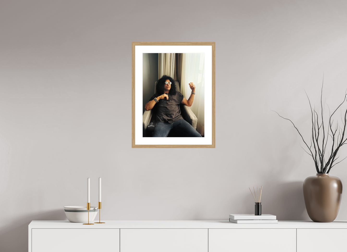 40 x 54,1 cm, Wood Frame with Passe-Partout | Oak Slash 03