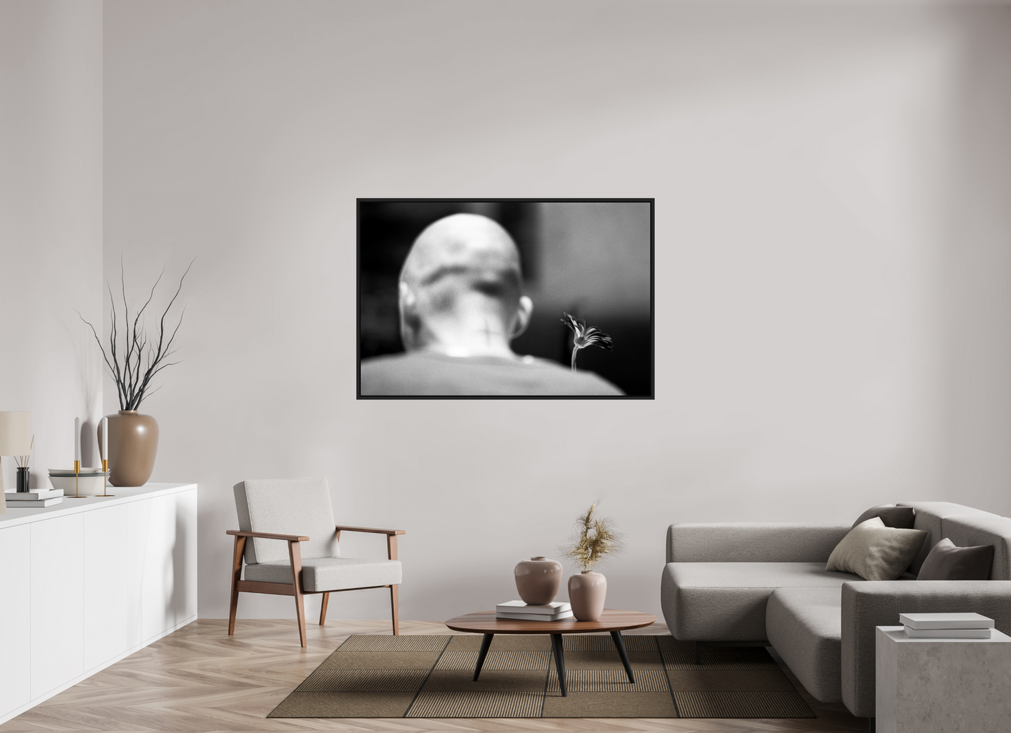 150 x 100 cm, Floater Frame | Black Matte Moby 02