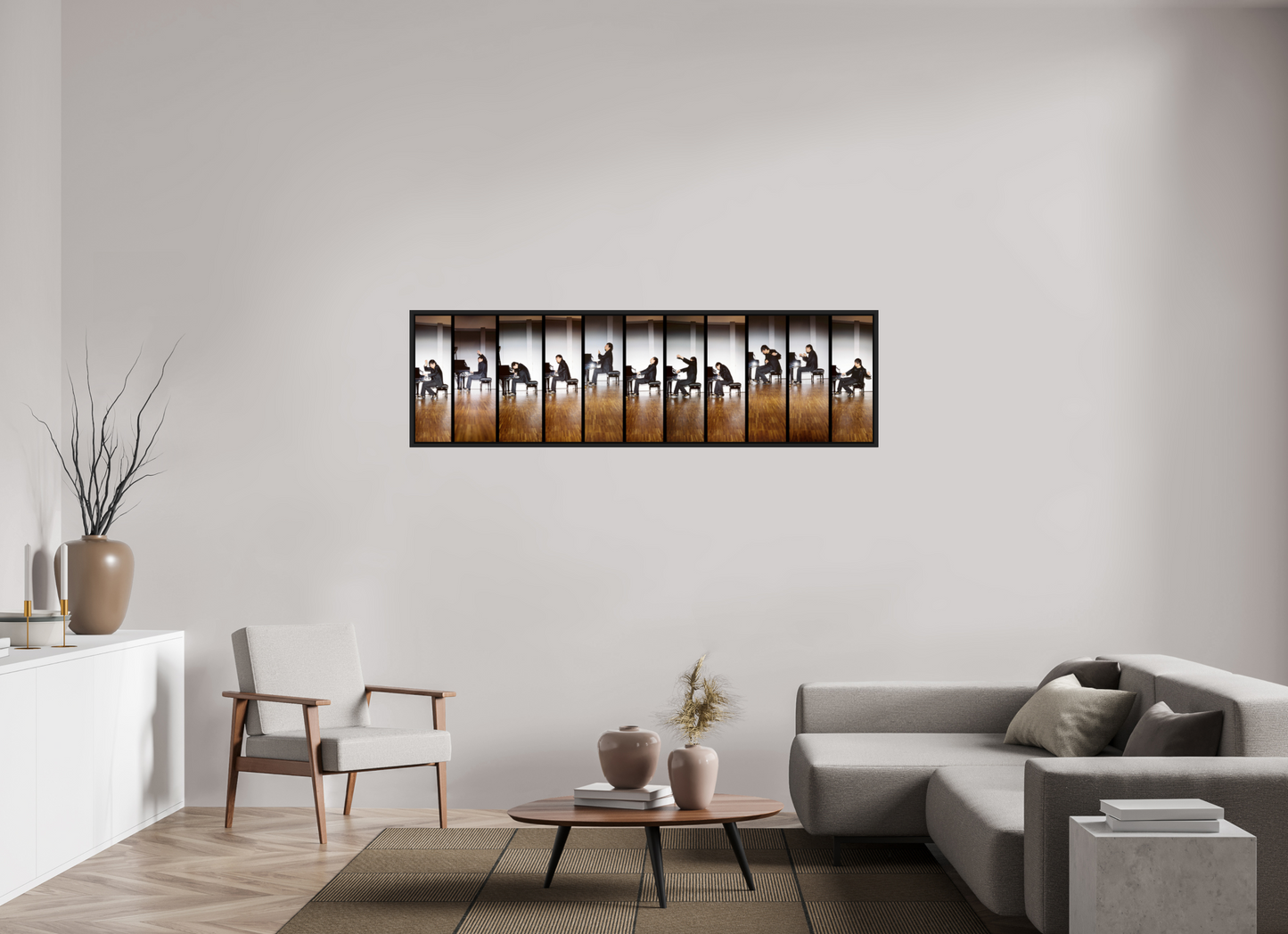 181,4 x 50 cm, Floater Frame | Black Matte Lang Lang 01