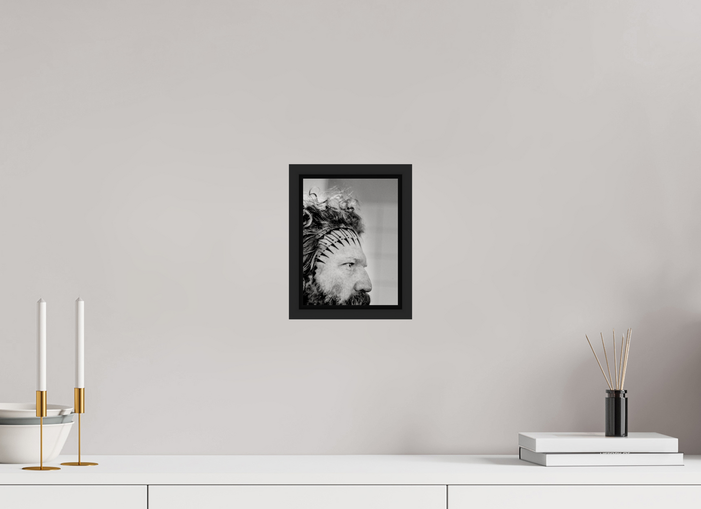 15 x 20 cm, Floater Frame | Black Matte Brent Hinds - Mastodon 01