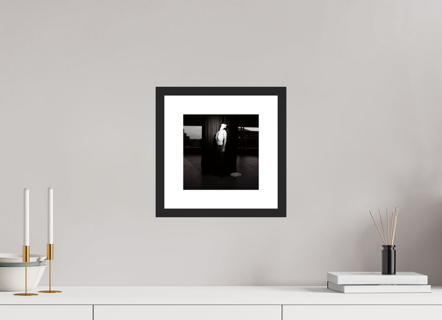 20 x 20 cm, Wood Frame with Passe-Partout | Black Matte Nick Cave 08