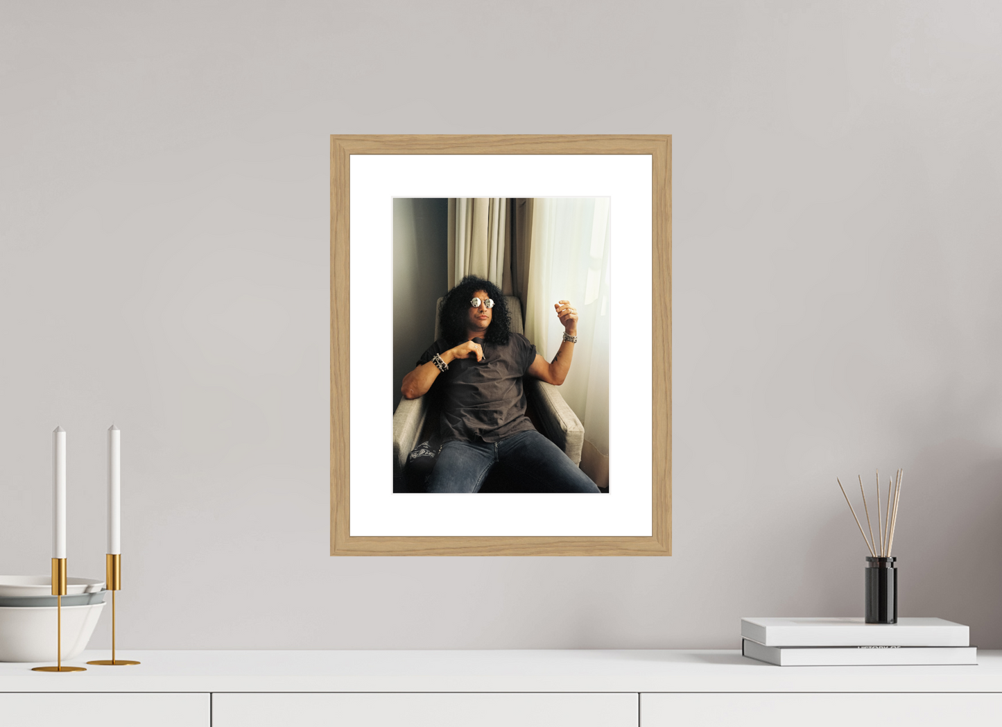 25 x 33,8 cm, Wood Frame with Passe-Partout | Oak Slash 03