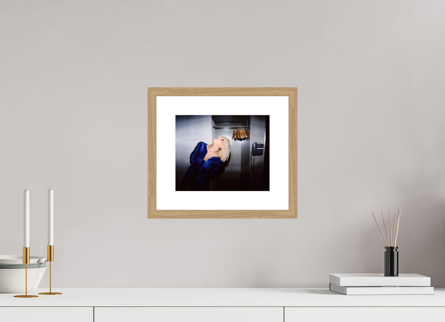 24,5 x 20 cm, Wood Frame with Passe-Partout | Oak Lady Gaga 03