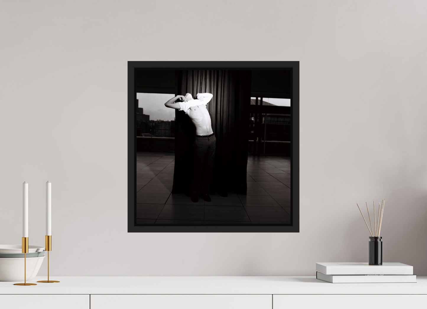 40 x 40 cm, Floater Frame | Black Matte Nick Cave 04