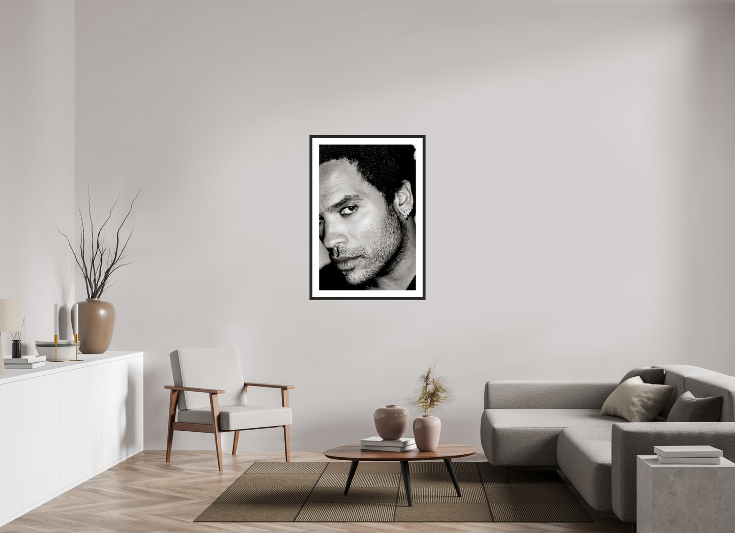 70 x 105 cm, Wood Frame with Passe-Partout | Black Matte Lenny Kravitz 12