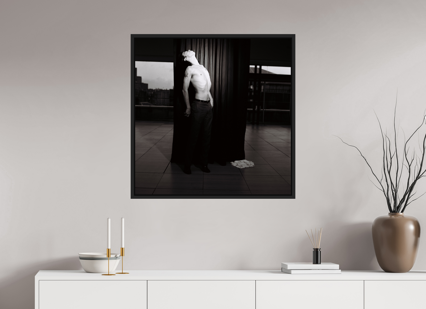 80 x 80 cm, Floater Frame | Black Matte Nick Cave 05
