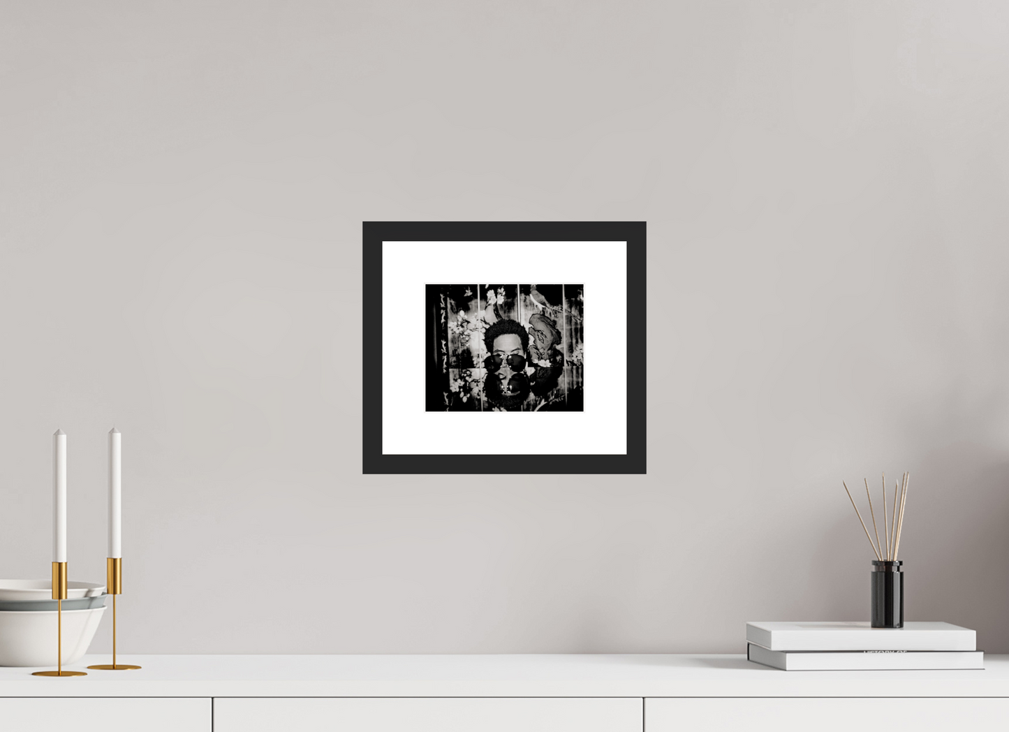18,4 x 15 cm, Wood Frame with Passe-Partout | Black Matte Lenny Kravitz 04