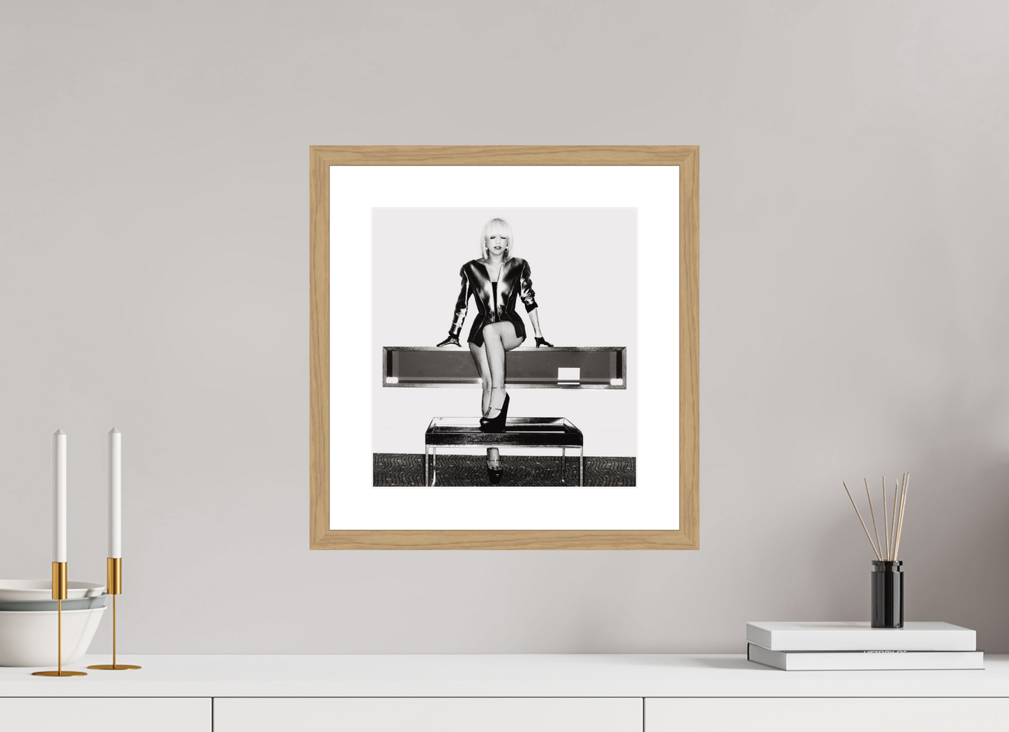 30 x 31,6 cm, Wood Frame with Passe-Partout | Oak Lady Gaga 06