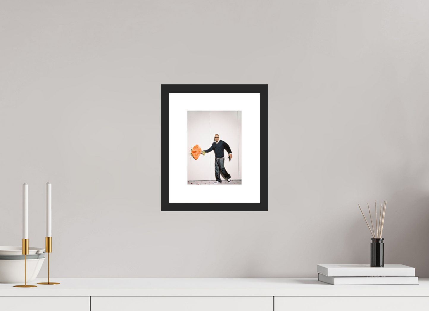 15 x 20 cm, Wood Frame with Passe-Partout | Black Matte Jamie Foxx 01