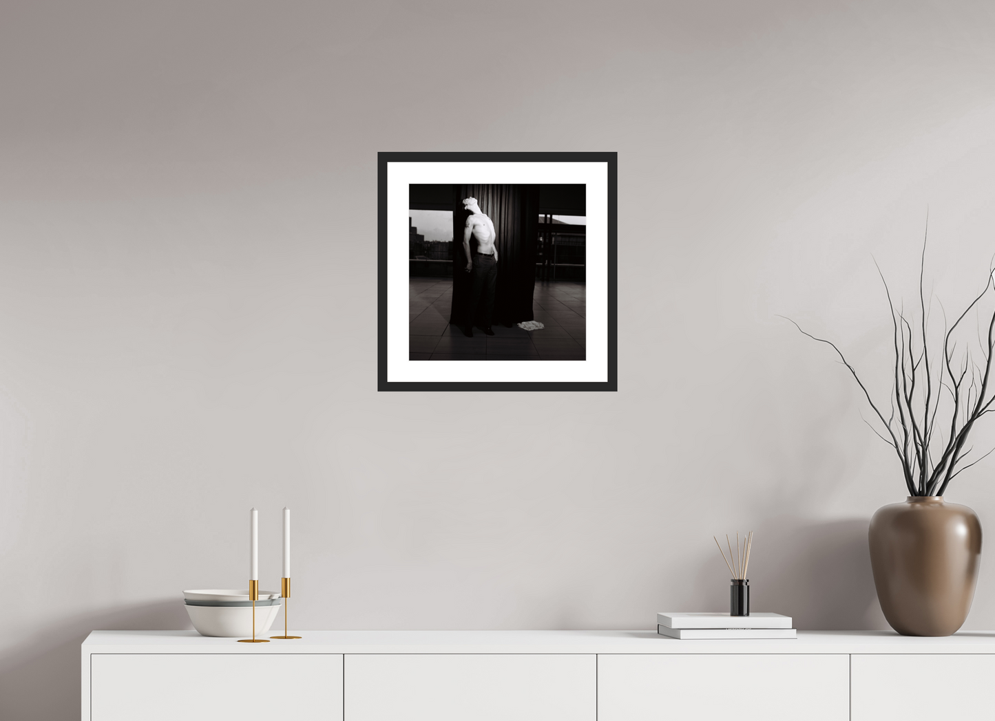 40 x 40 cm, Wood Frame with Passe-Partout | Black Matte Nick Cave 05
