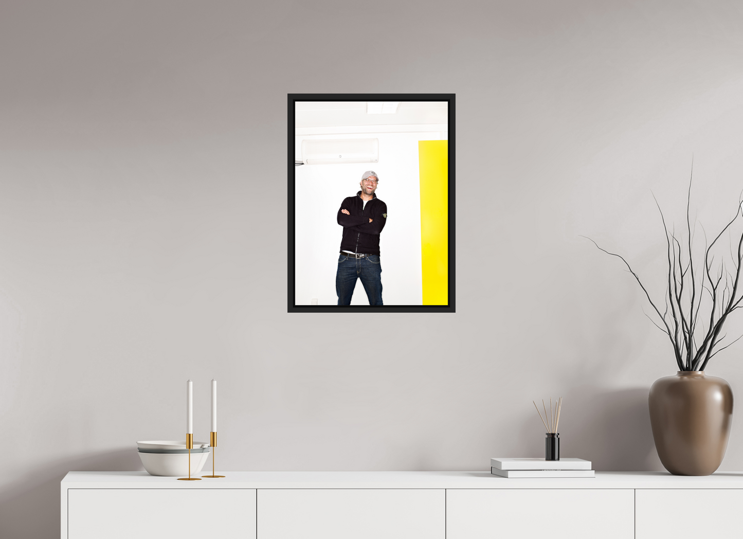 45 x 60 cm, Floater Frame | Black Matte Jürgen Klopp 01