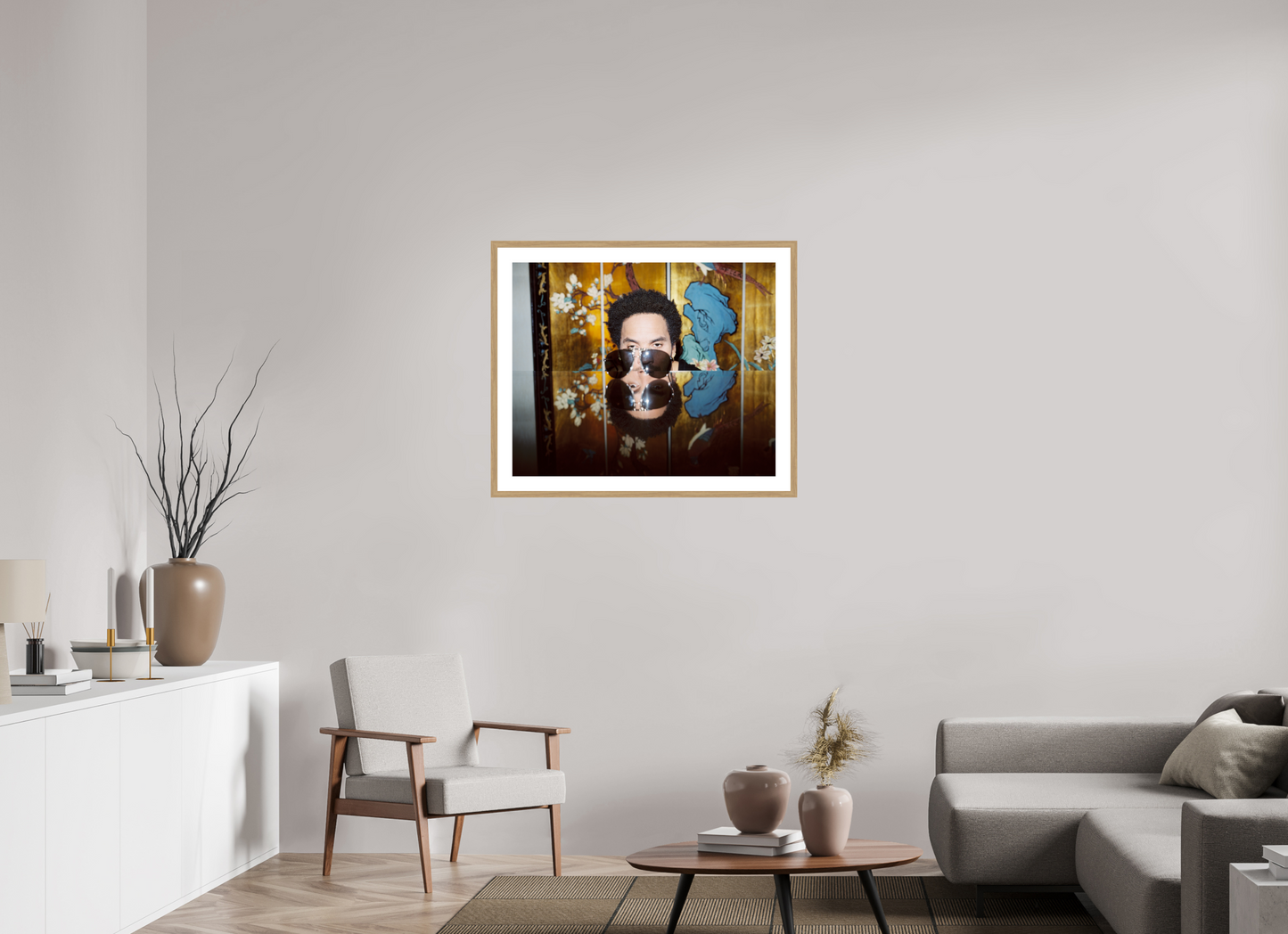 85,9 x 70 cm, Wood Frame with Passe-Partout | Oak Lenny Kravitz 02