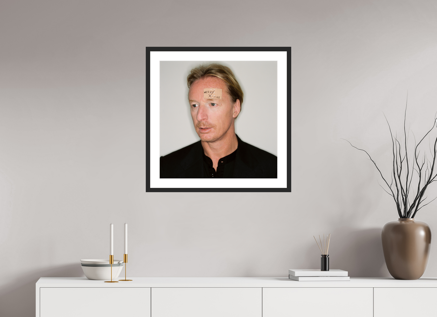 60 x 60 cm, Wood Frame with Passe-Partout | Black Matte DJ Hell 02