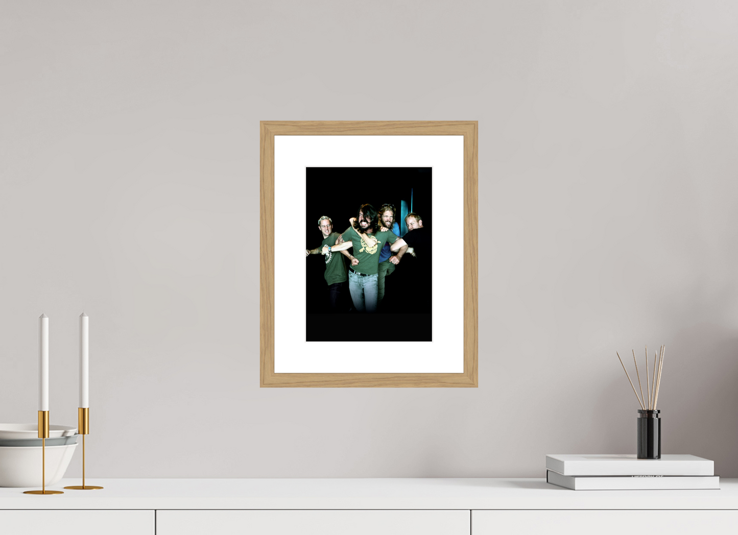 20 x 27,3 cm, Wood Frame with Passe-Partout | Oak Dave Grohl - Foo Fighters 02