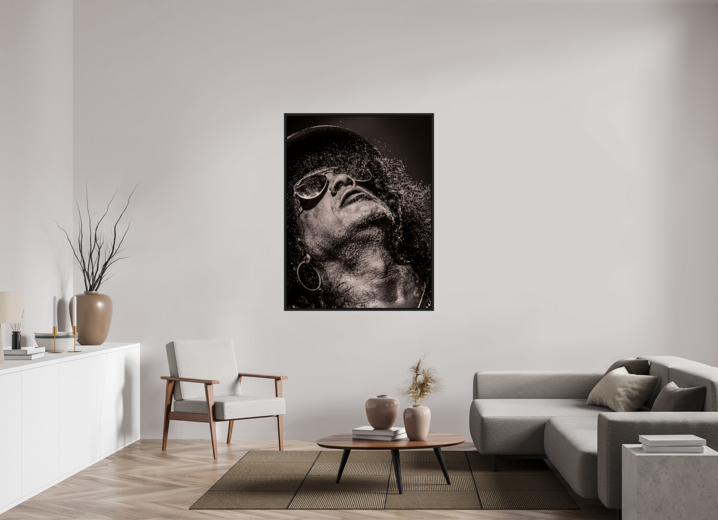 105 x 140 cm, Floater Frame | Black Matte Slash 10