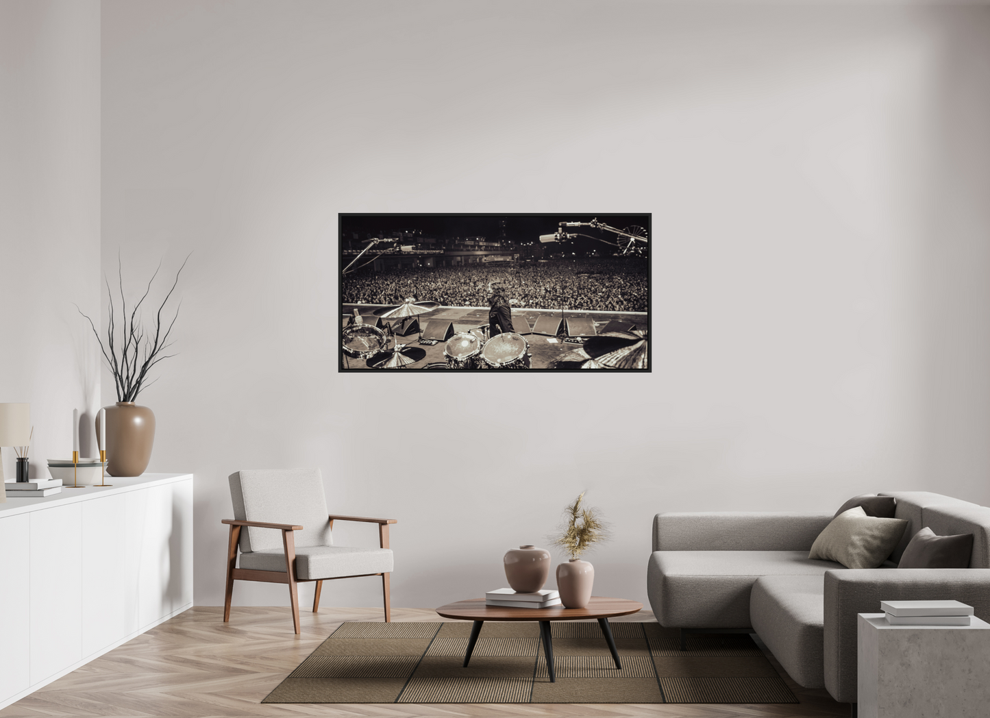 161,3 x 80 cm, Floater Frame | Black Matte Dave Grohl - Foo Fighters Live 11