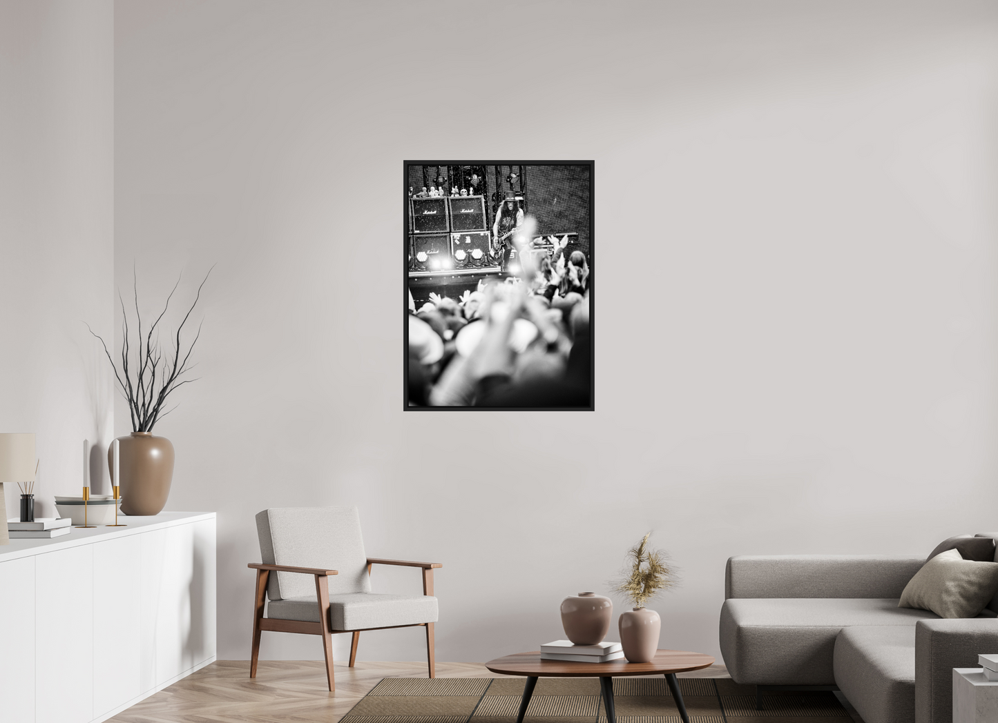 75 x 100 cm, Floater Frame | Black Matte Slash Live 01