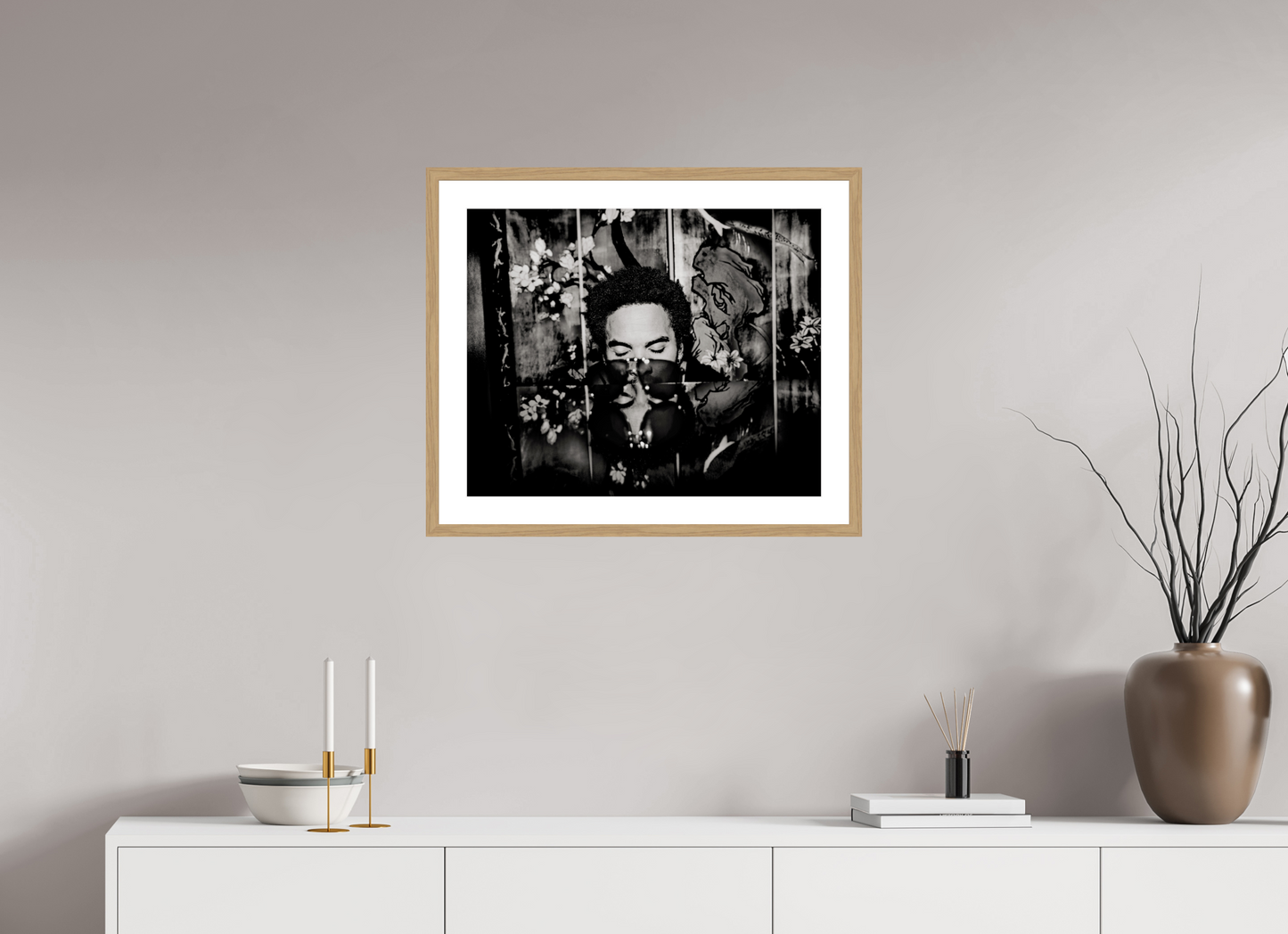 61,3 x 50 cm, Wood Frame with Passe-Partout | Oak Lenny Kravitz 01