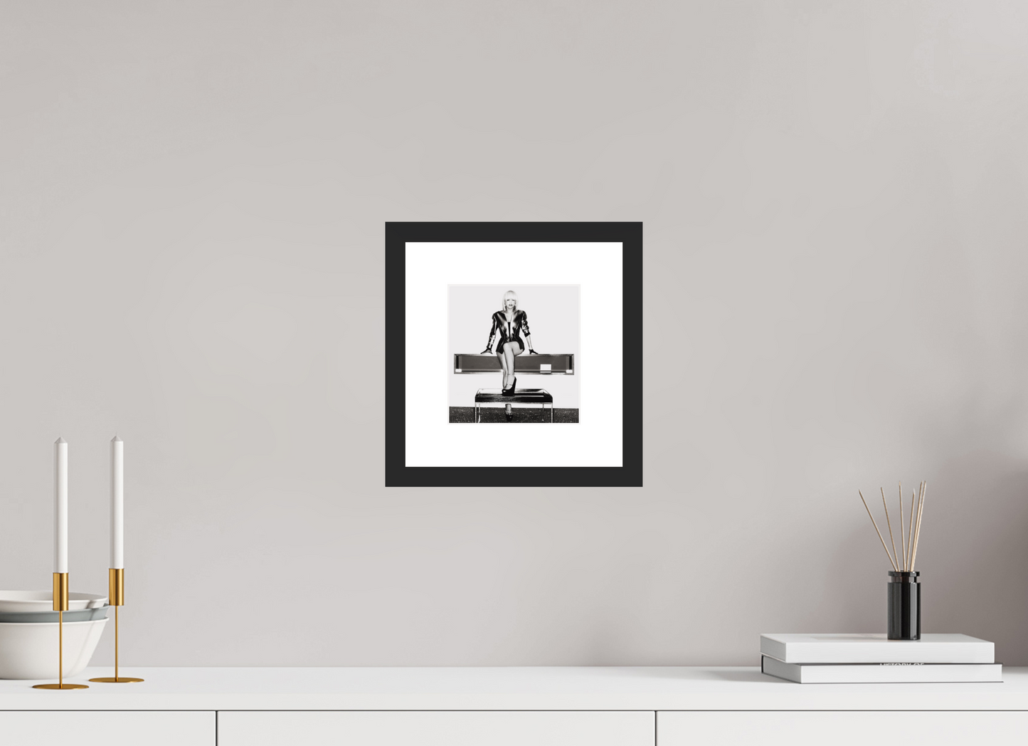 15 x 15,8 cm, Wood Frame with Passe-Partout | Black Matte Lady Gaga 06