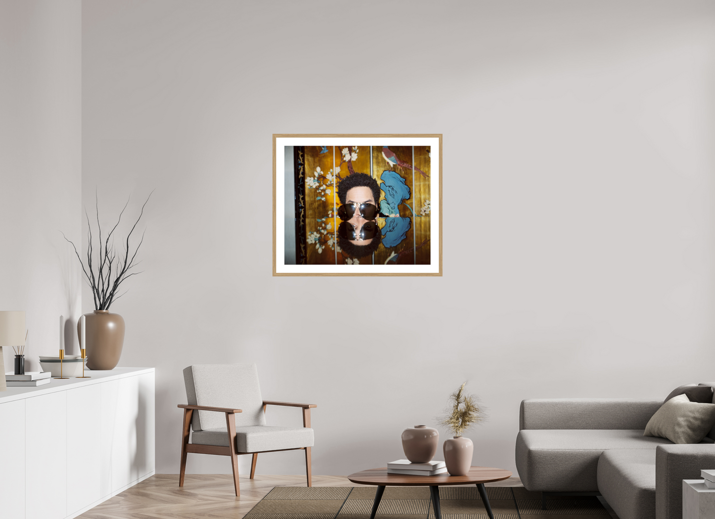 85,9 x 70 cm, Wood Frame with Passe-Partout | Oak Lenny Kravitz 03