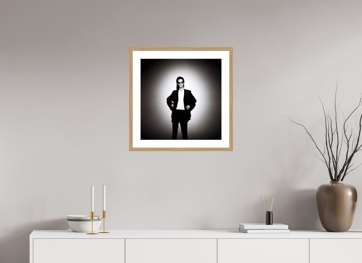 50 x 50 cm, Wood Frame with Passe-Partout | Oak Nick Cave 02