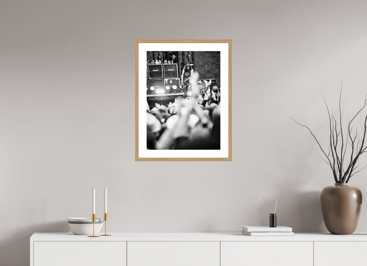 45 x 60 cm, Wood Frame with Passe-Partout | Oak Slash Live 01