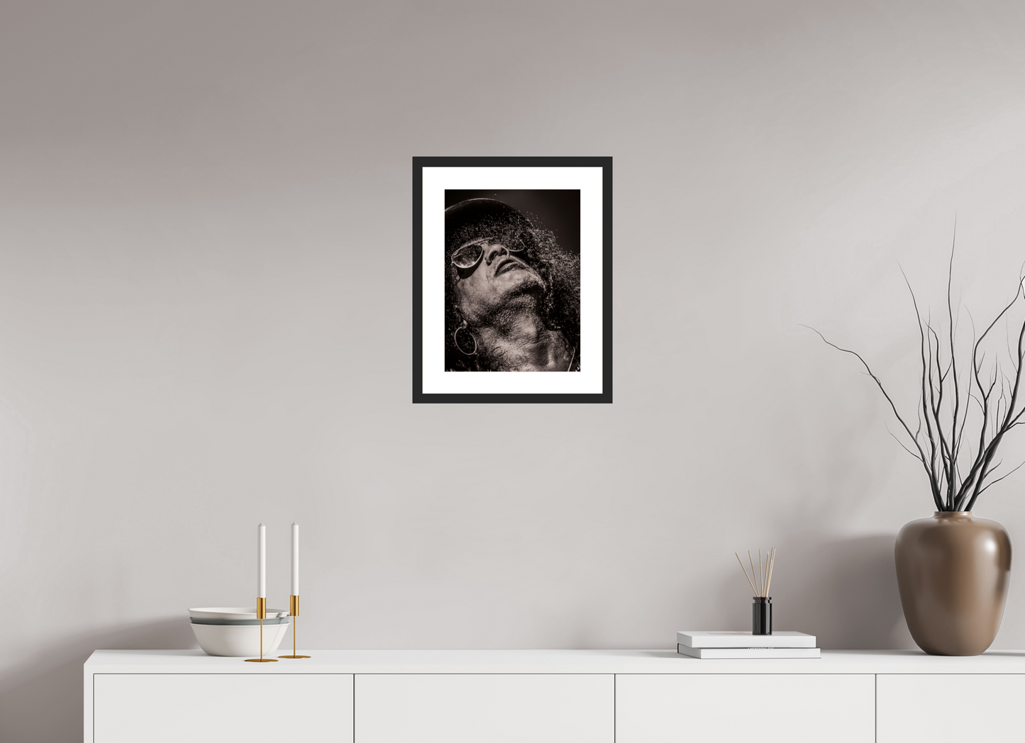 30 x 40 cm, Wood Frame with Passe-Partout | Black Matte Slash 10