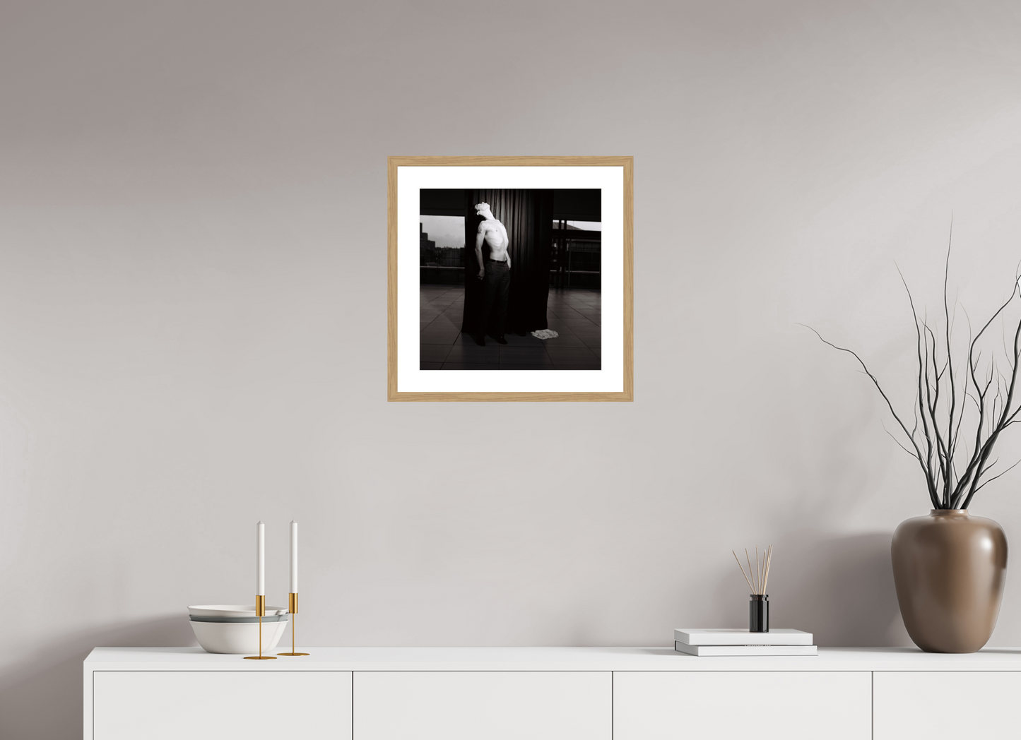 40 x 40 cm, Wood Frame with Passe-Partout | Oak Nick Cave 05