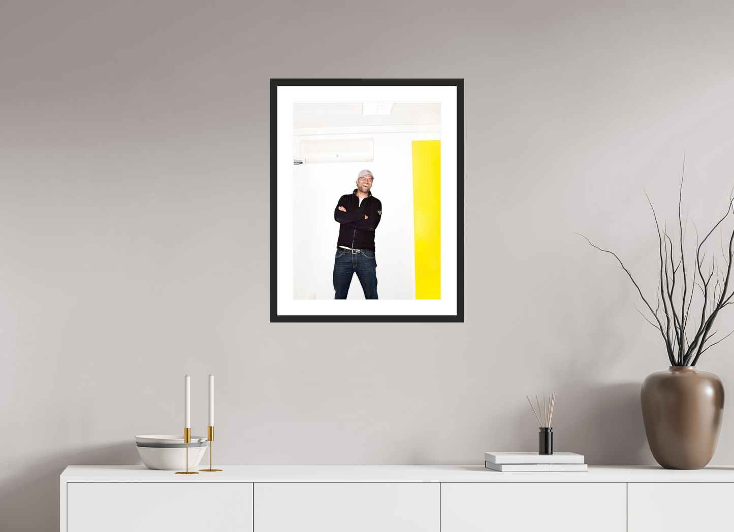 45 x 60 cm, Wood Frame with Passe-Partout | Black Matte Jürgen Klopp 01