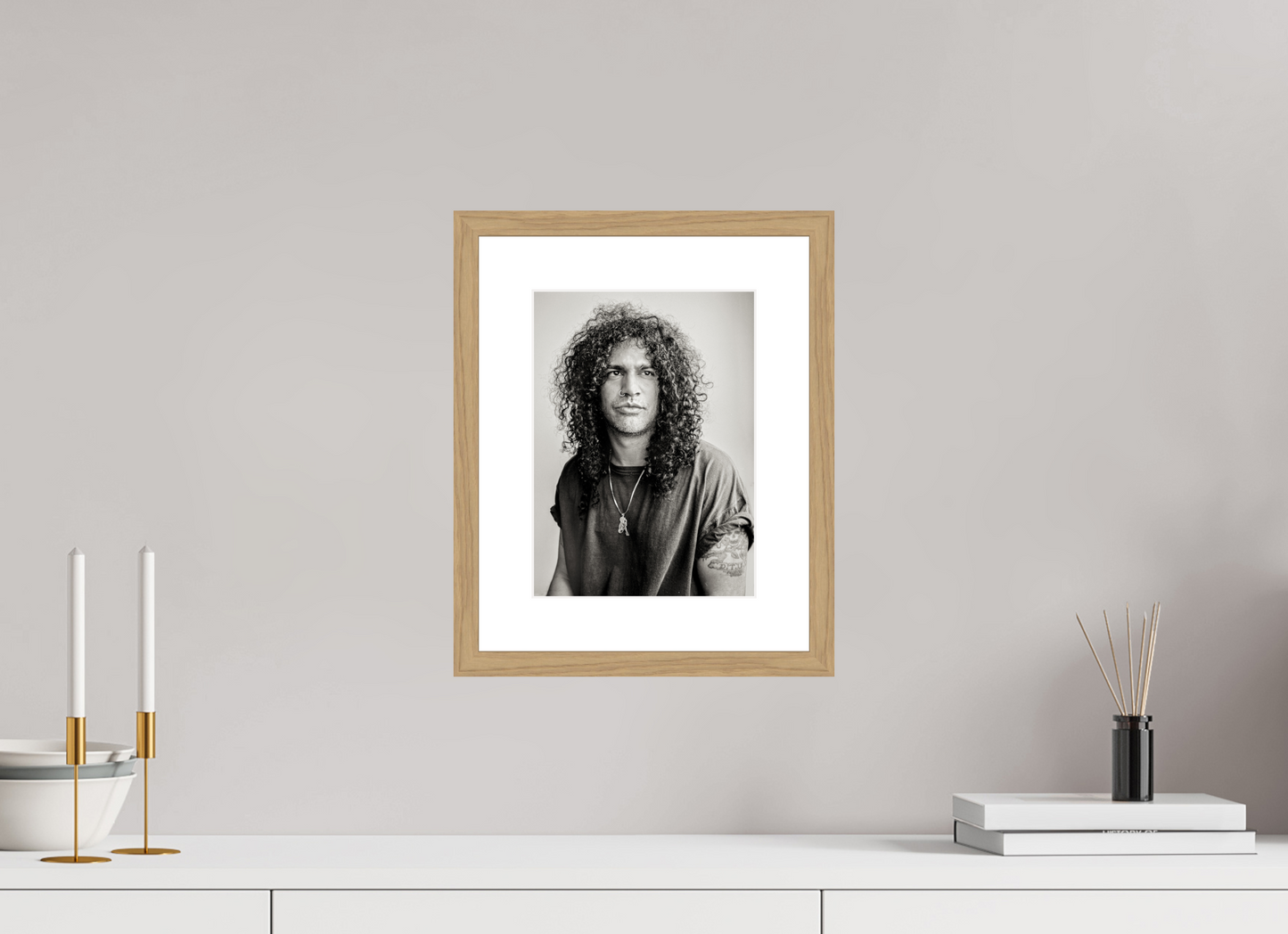 20 x 27,3 cm, Wood Frame with Passe-Partout | Oak Slash 07