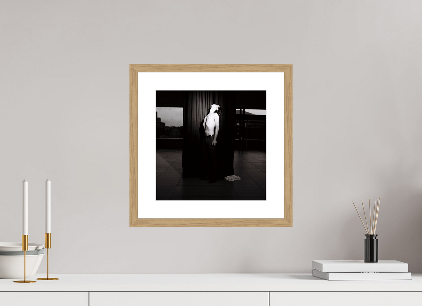 30 x 30 cm, Wood Frame with Passe-Partout | Oak Nick Cave 08