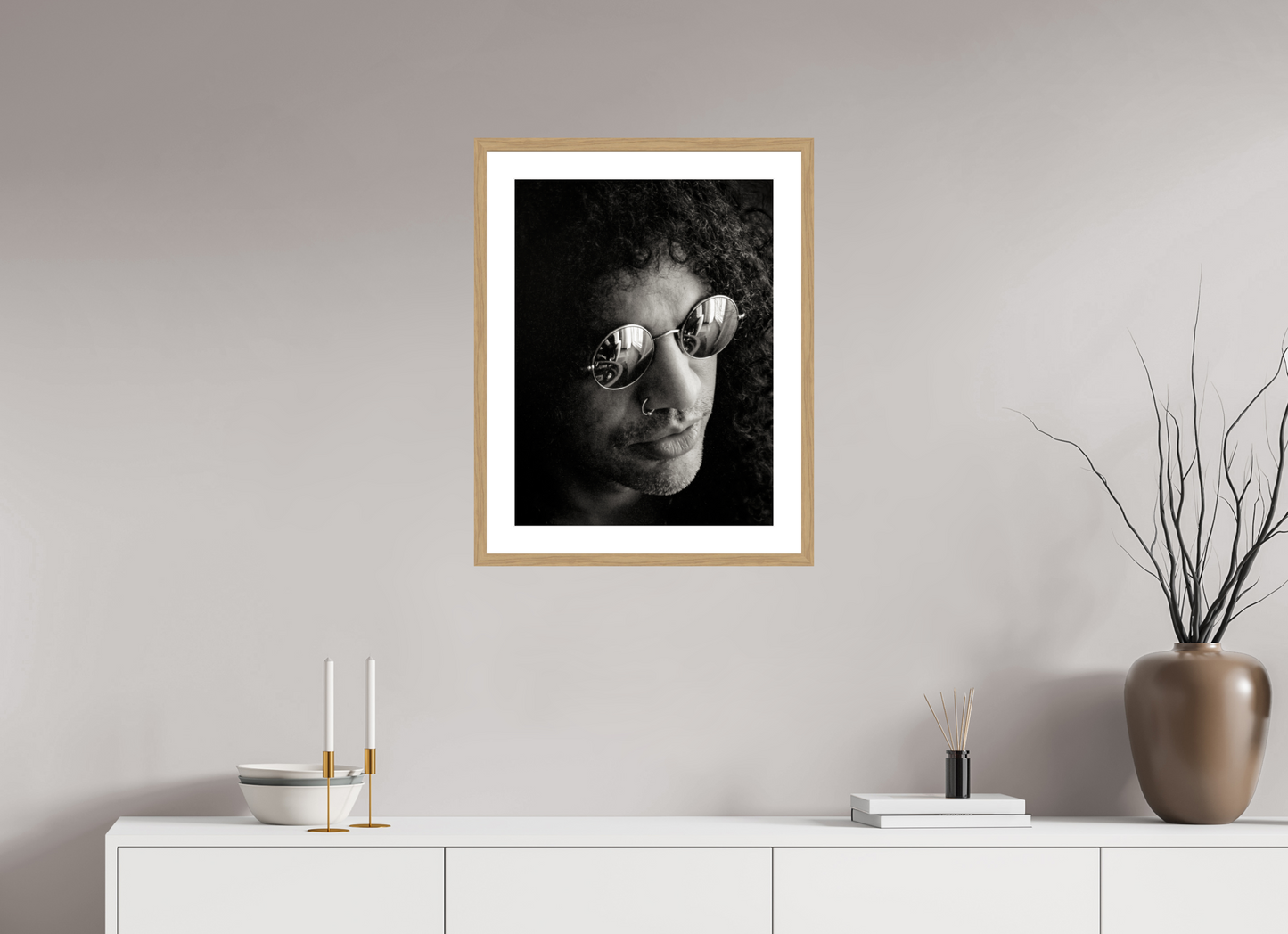 45 x 60 cm, Wood Frame with Passe-Partout | Oak Slash 05