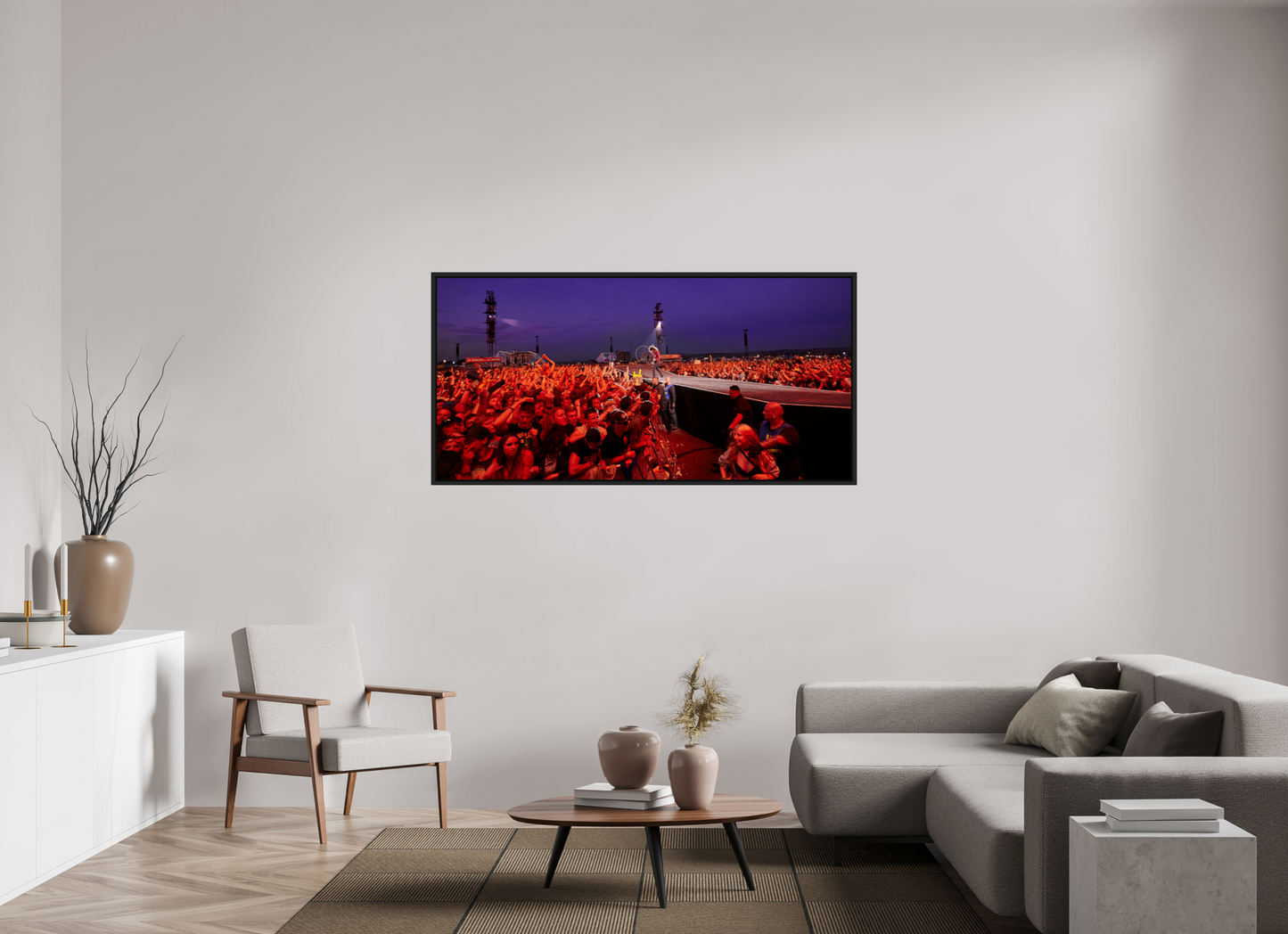 164,3 x 80 cm, Floater Frame | Black Matte Dave Grohl - Foo Fighters Live 05