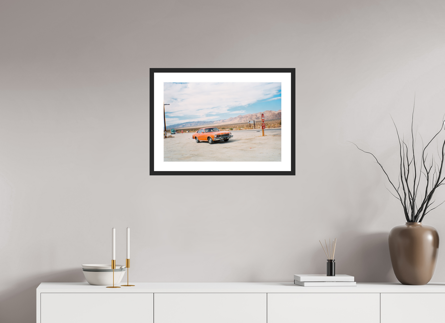 58,9 x 40 cm, Wood Frame with Passe-Partout | Black Matte USA - Agfa Clack 04