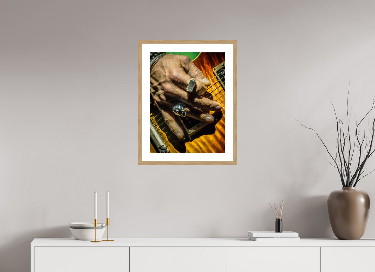 45 x 60 cm, Wood Frame with Passe-Partout | Oak Slash 08