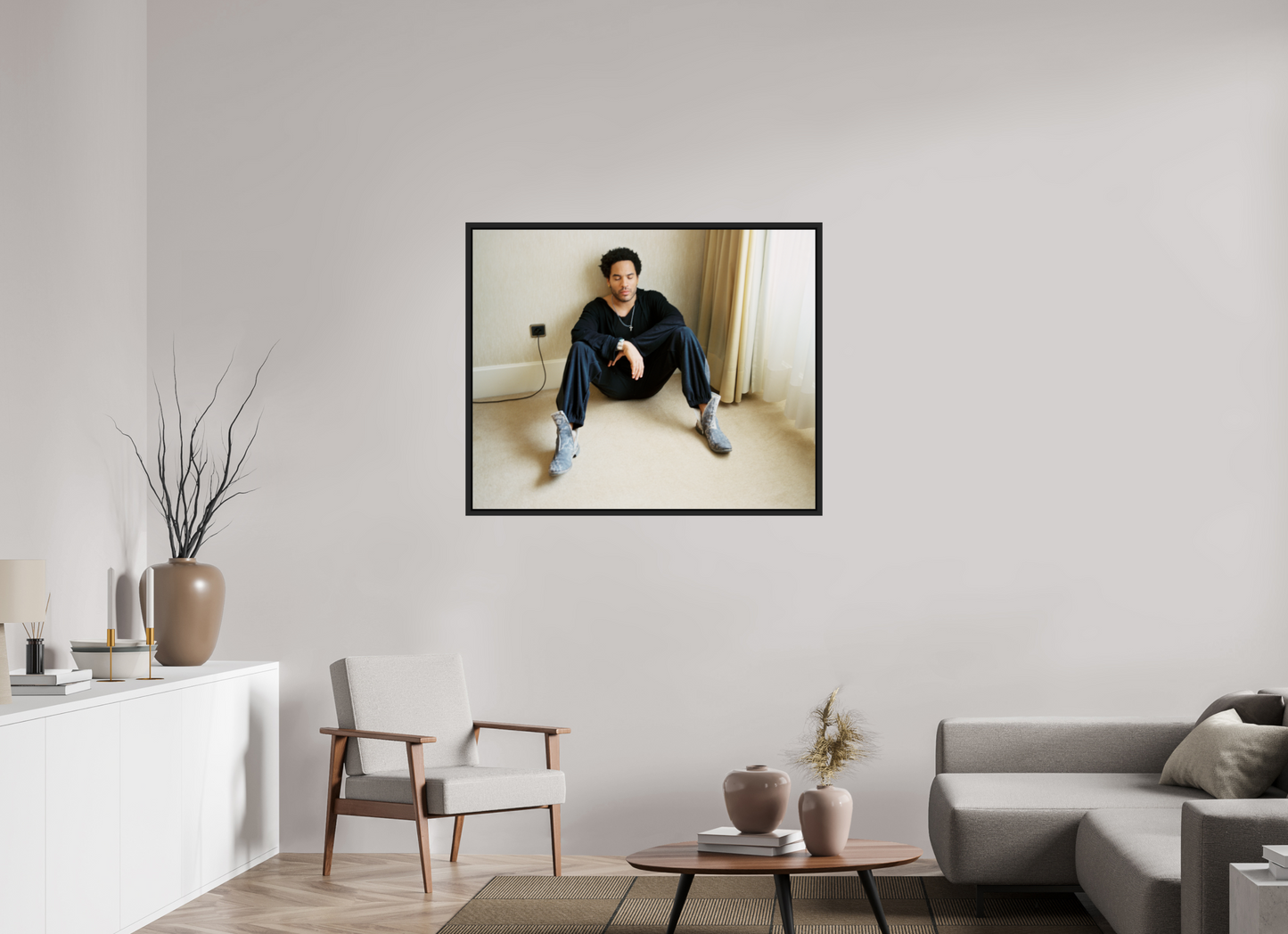 110,4 x 90 cm, Floater Frame | Black Matte Lenny Kravitz 06