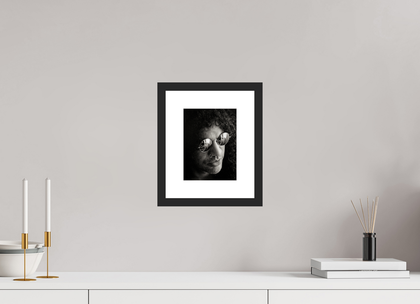 15 x 20 cm, Wood Frame with Passe-Partout | Black Matte Slash 05