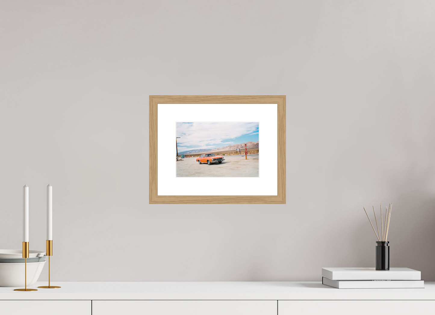 22,1 x 15 cm, Wood Frame with Passe-Partout | Oak USA - Agfa Clack 04