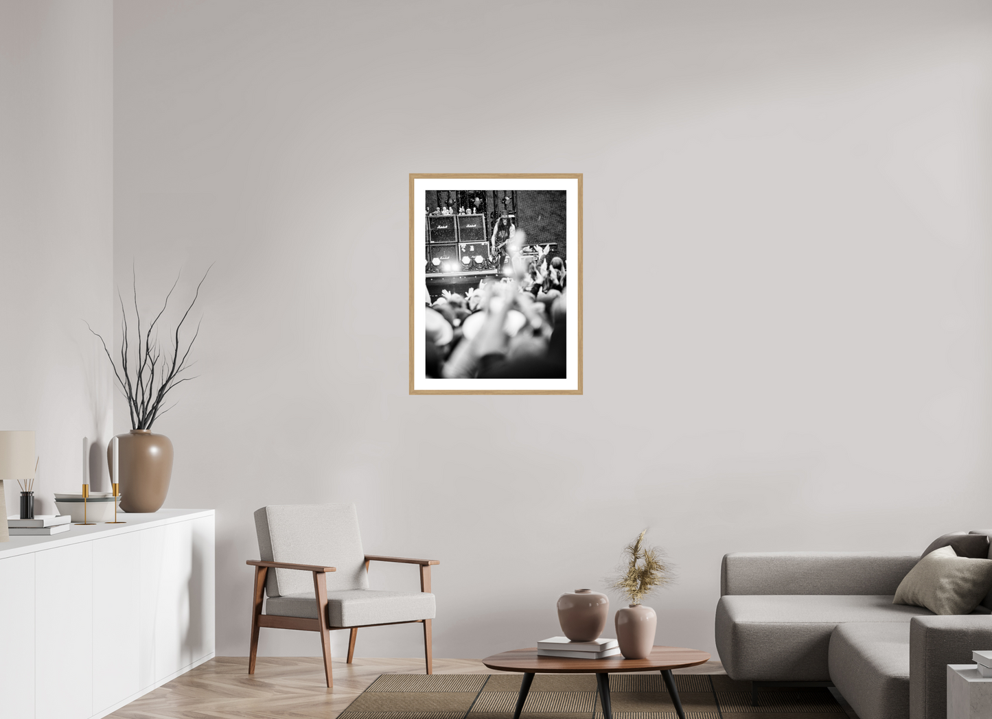 60 x 80 cm, Wood Frame with Passe-Partout | Oak Slash Live 01