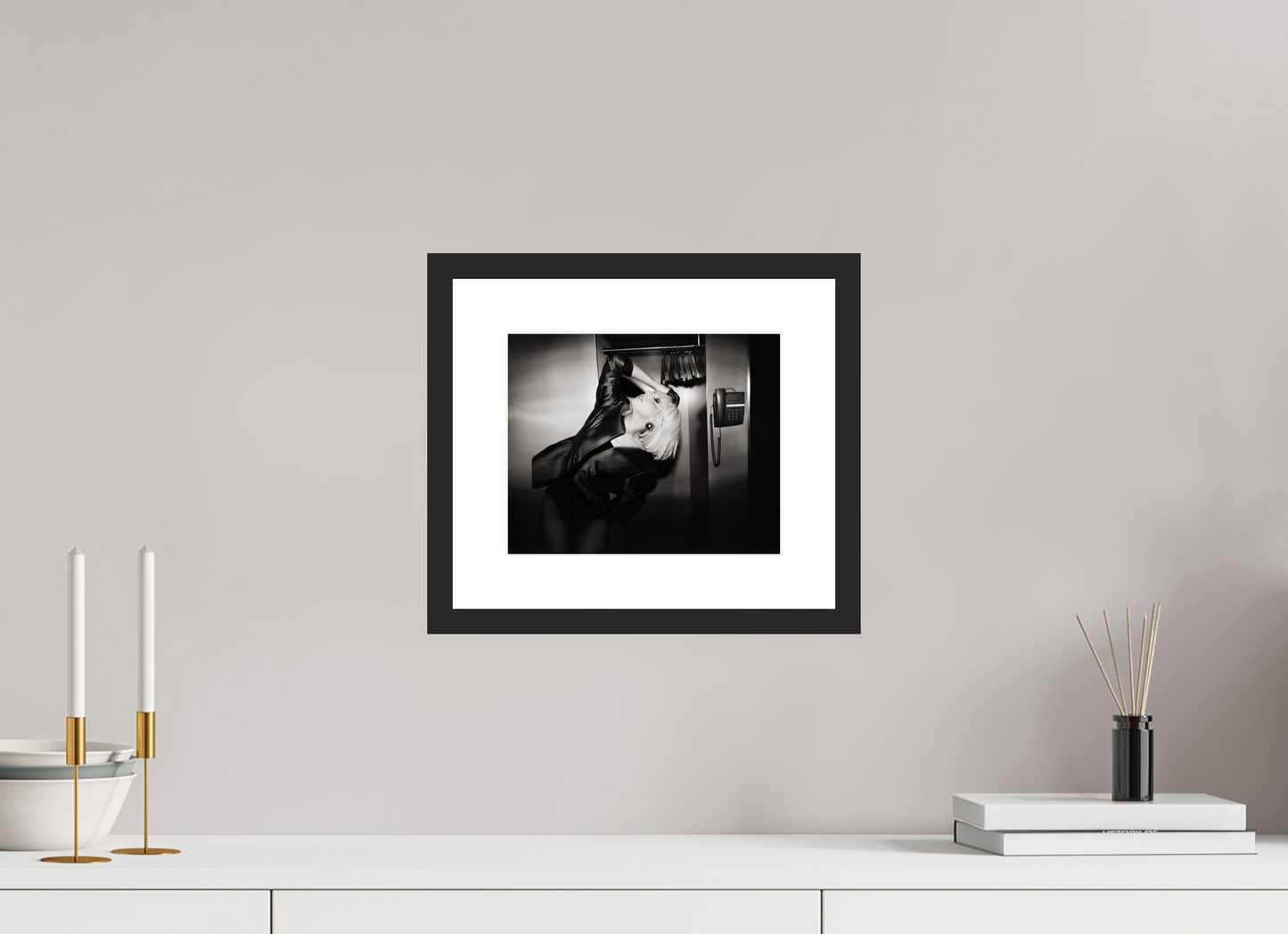 24,5 x 20 cm, Wood Frame with Passe-Partout | Black Matte Lady Gaga 01