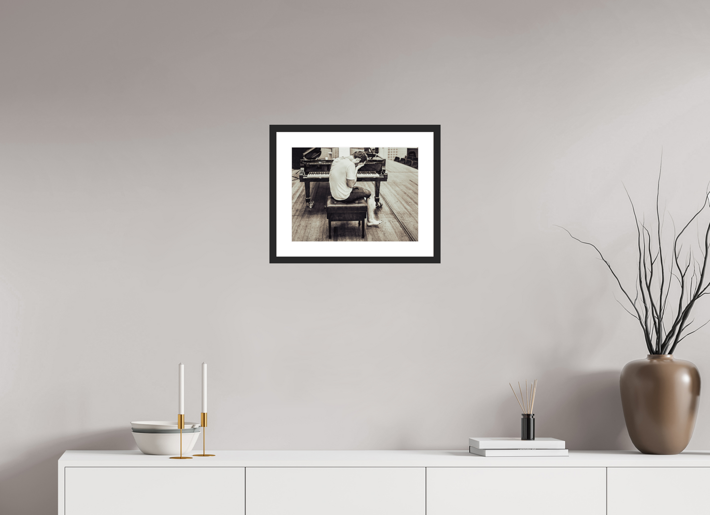 40 x 30 cm, Wood Frame with Passe-Partout | Black Matte Igor Levit 02