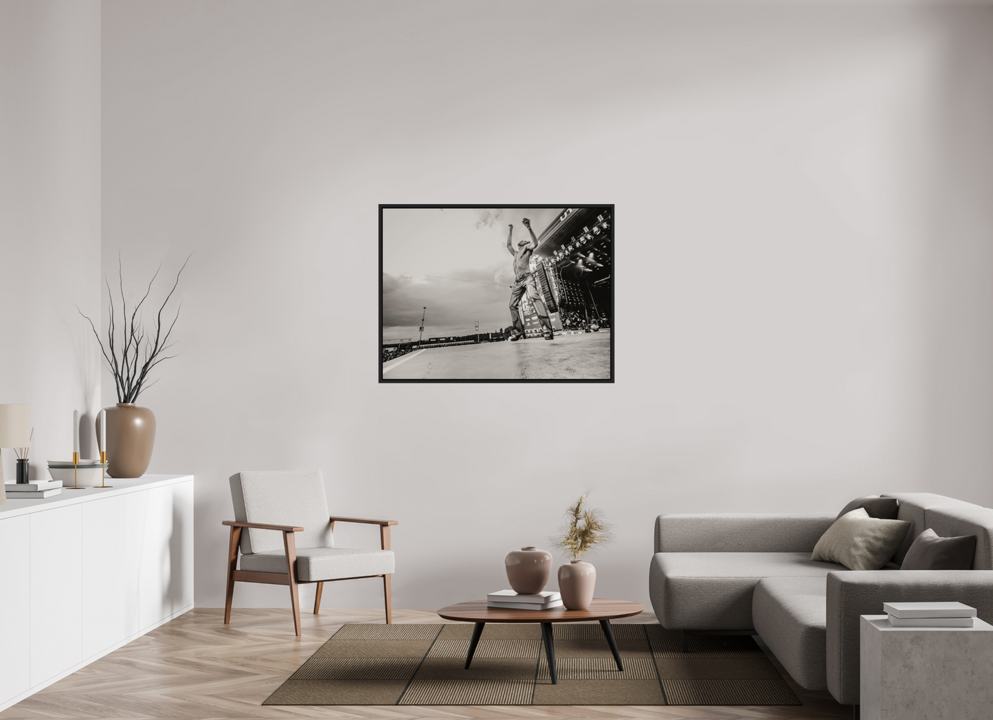 120 x 90 cm, Floater Frame | Black Matte Måneskin Live 03