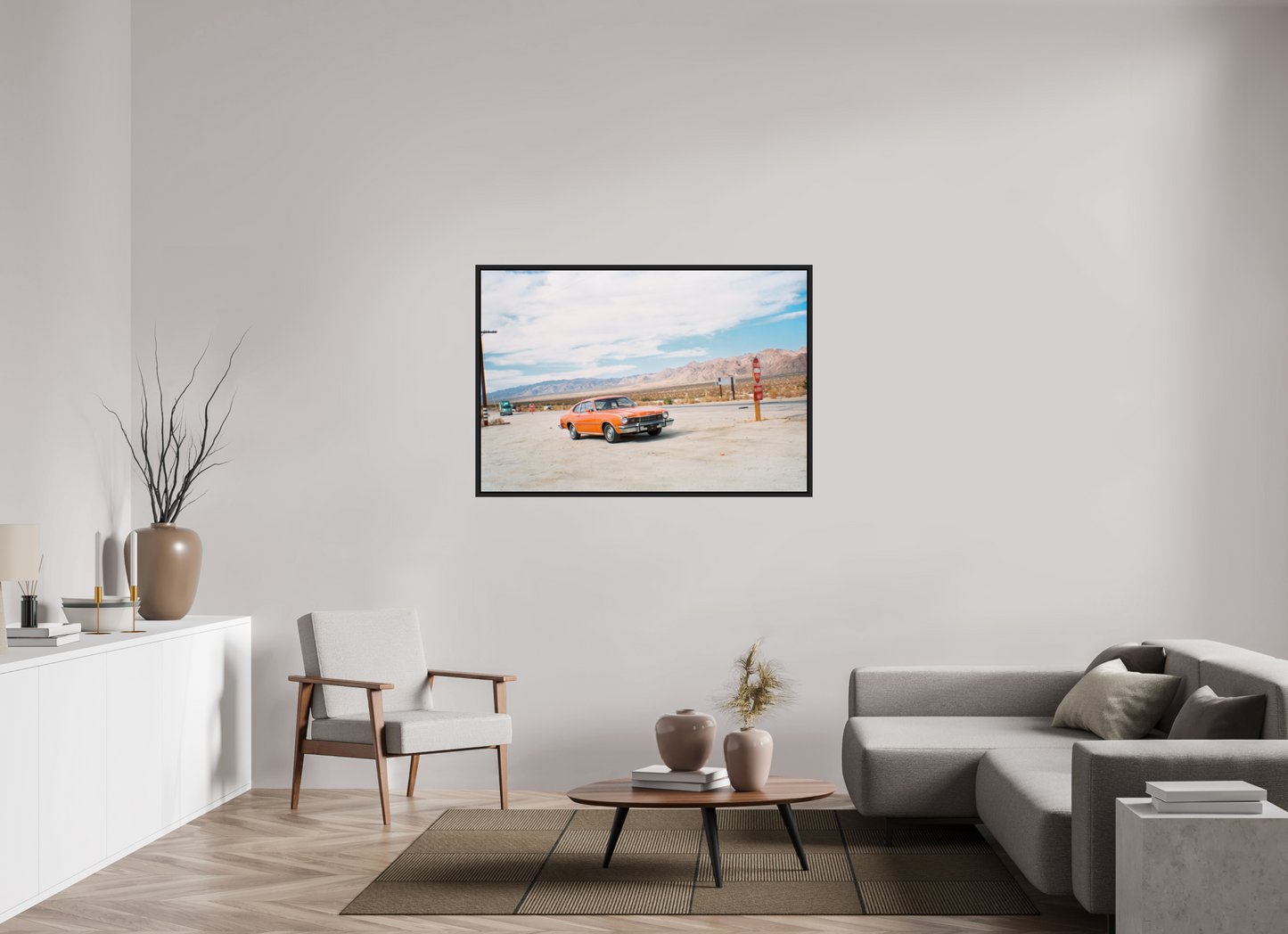 132,6 x 90 cm, Floater Frame | Black Matte USA - Agfa Clack 04