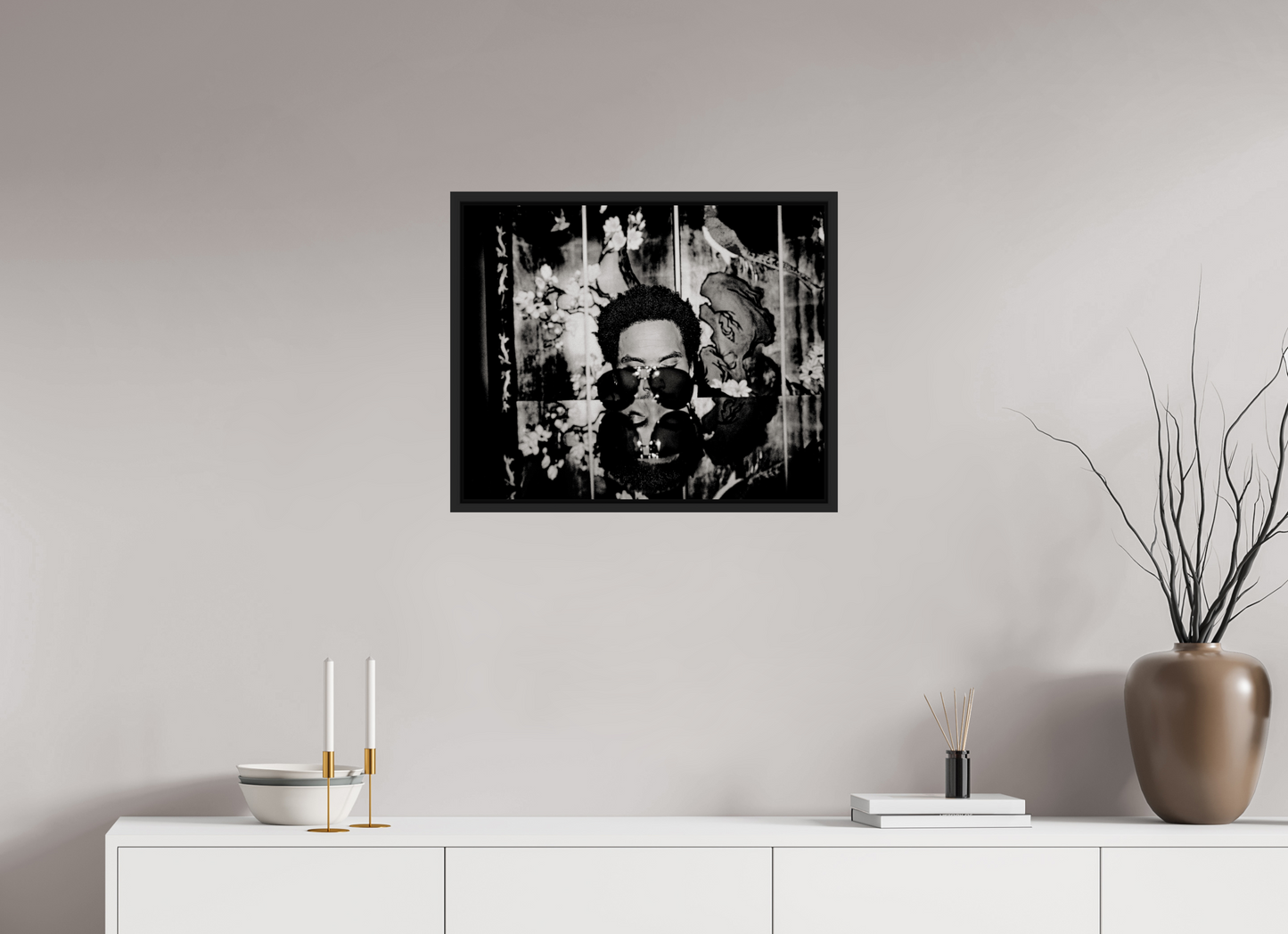 61,3 x 50 cm, Floater Frame | Black Matte Lenny Kravitz 04