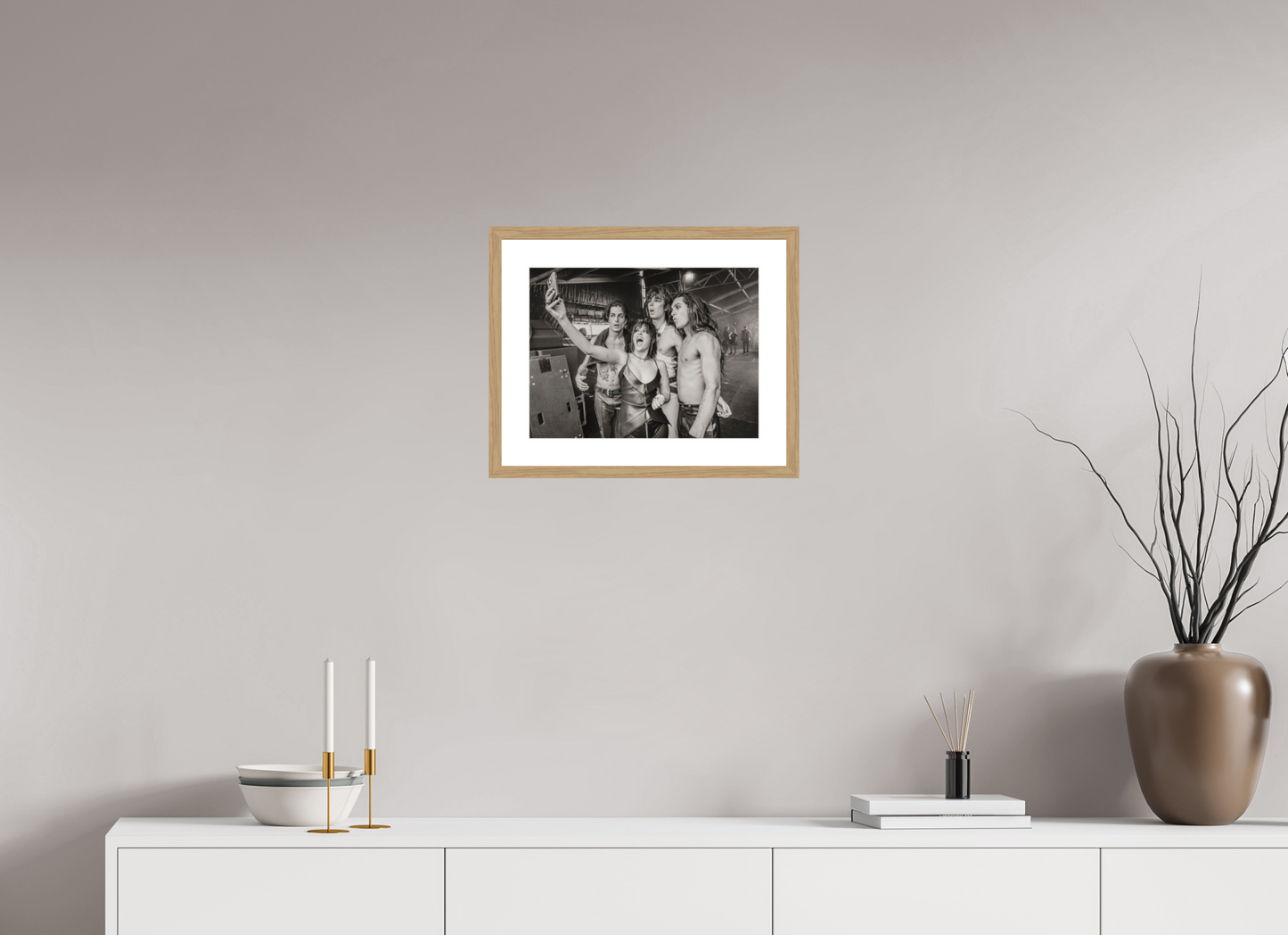 40 x 30 cm, Wood Frame with Passe-Partout | Oak Måneskin 01