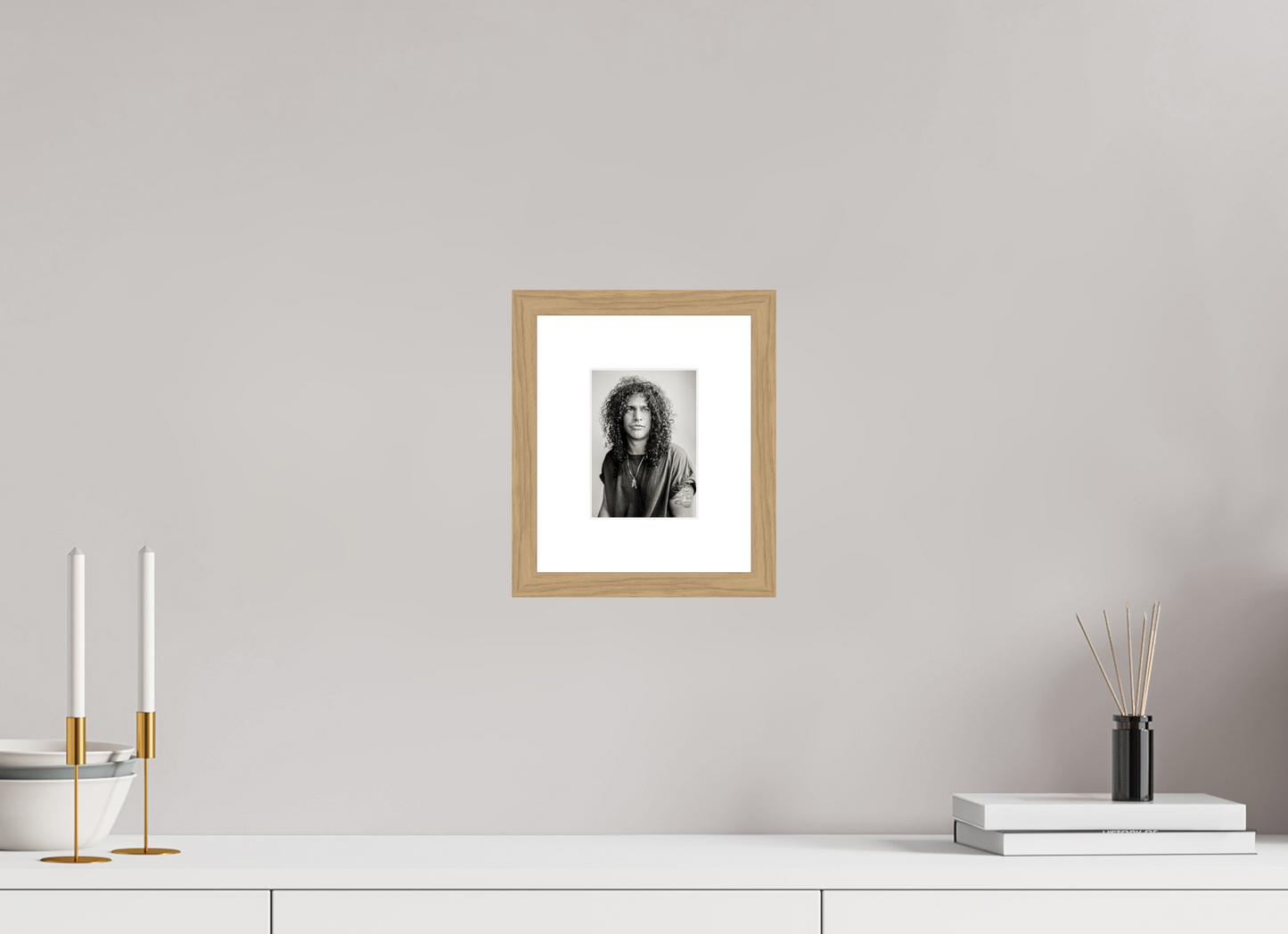 10 x 13,7 cm, Wood Frame with Passe-Partout | Oak Slash 07