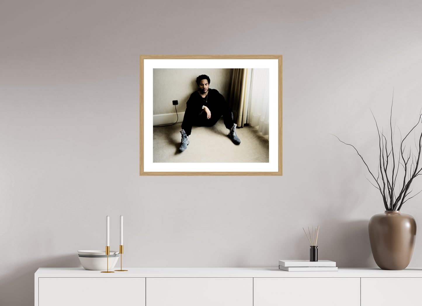 61,3 x 50 cm, Wood Frame with Passe-Partout | Oak Lenny Kravitz 07