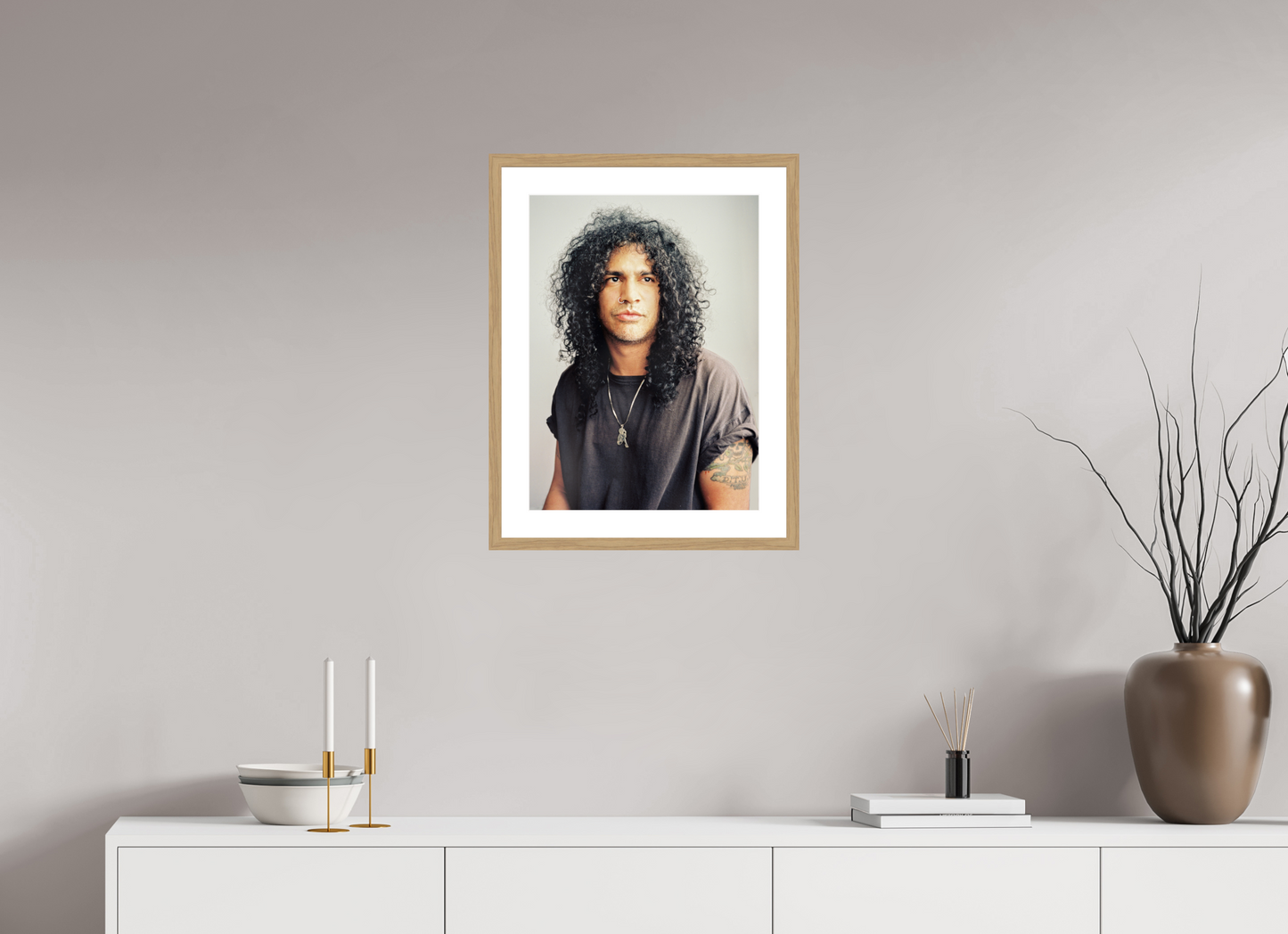40 x 54,6 cm, Wood Frame with Passe-Partout | Oak Slash 06